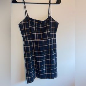 Navy, plaid bodycon dress